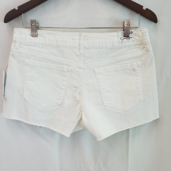 Jessica Simpson - White Jean Shorts w/ Dot Detail - Picture 5 of 7